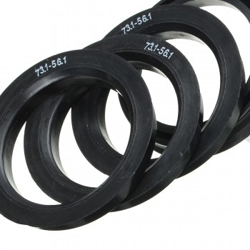 1Set 4 73.1mm - 56.1mm Wheel Center Collar Hub Centric Ring For Subaru Black Plastic