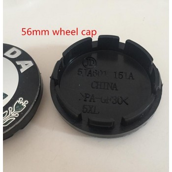 4pcs 56mm 60mm 65mm 68mm blackamp;green Car emblem Wheel Center Hub Cap wheel Badge covers Stickers for Octavia Fabia Superb Rapid