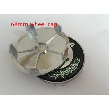 4pcs 56mm 60mm 65mm 68mm blackamp;green Car emblem Wheel Center Hub Cap wheel Badge covers Stickers for Octavia Fabia Superb Rapid