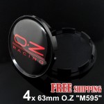 FREE SHIPPING 4 Pcs OZ Racing 63mm Alloy Wheel Rim Center Cap M595 Replacement for O.Z Superturismo Ultraleggera 18 inches