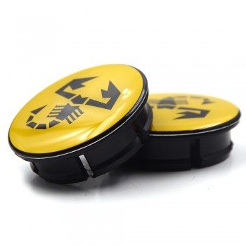 Gzhengtong 4pcs/lot 50mm (44mm) For 500 Abarth Wheel Hub Center Black Caps for Fiat Abarth Marea Multipla Punto Yellow Scorpion