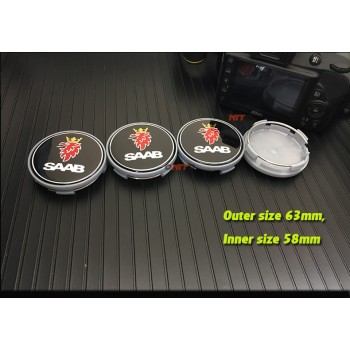 4pcs 60/62/63mm for Saab 9-3 9-5 9-2x 9-5x 9-4x 9-7x 9000 sAAB Car Wheel Center Hub Cap 2.36 sticker decals blue/carbon black