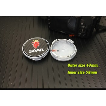 4pcs 60/62/63mm for Saab 9-3 9-5 9-2x 9-5x 9-4x 9-7x 9000 sAAB Car Wheel Center Hub Cap 2.36 sticker decals blue/carbon black