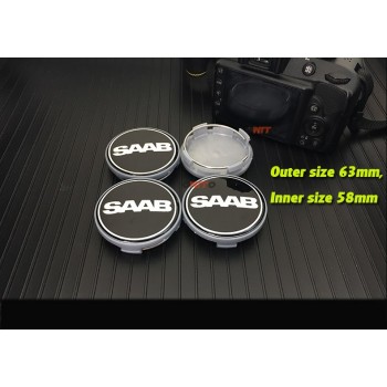 4pcs 60/62/63mm for Saab 9-3 9-5 9-2x 9-5x 9-4x 9-7x 9000 sAAB Car Wheel Center Hub Cap 2.36 sticker decals blue/carbon black