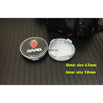 4pcs 60/62/63mm for Saab 9-3 9-5 9-2x 9-5x 9-4x 9-7x 9000 sAAB Car Wheel Center Hub Cap 2.36 sticker decals blue/carbon black