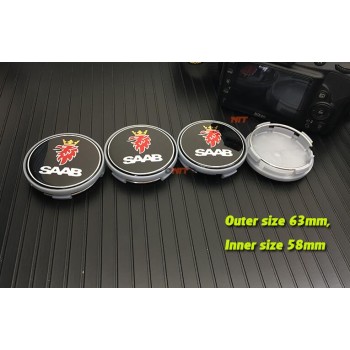 4pcs 60/62/63mm for Saab 9-3 9-5 9-2x 9-5x 9-4x 9-7x 9000 sAAB Car Wheel Center Hub Cap 2.36 sticker decals blue/carbon black