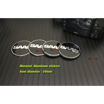 4pcs 60/62/63mm for Saab 9-3 9-5 9-2x 9-5x 9-4x 9-7x 9000 sAAB Car Wheel Center Hub Cap 2.36 sticker decals blue/carbon black