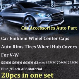 20pcs Car Wheel Center Caps Cover For Passat B6 B7 CC Golf Jetta MK5 MK6 Tiguan 55mm 56mm 60mm 65mm 70mm 75mm Auto Emblem badge