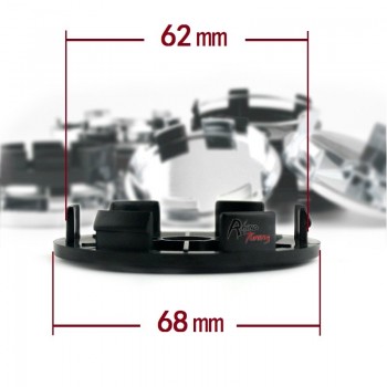 Rhino Tuning 68mm(62mm) 4PC Car Wheel Hub Center Cap Emblem Auto Styling ABS Plastic For XXR 557 531 Rims # 296