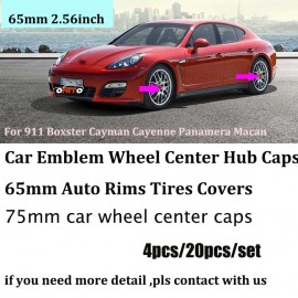 4pcs 20pcs 65mm car emblem badge accessories Car Wheel center Cover caps For 911 Panamera Cayenne Boxster Cayman Macan ABS Base