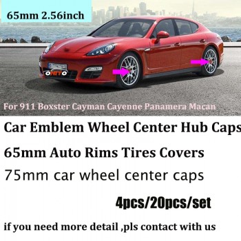 4pcs 20pcs 65mm car emblem badge accessories Car Wheel center Cover caps For 911 Panamera Cayenne Boxster Cayman Macan ABS Base
