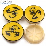 Gzhengtong 4pcs/lot 50mm (44mm) Yellow Scorption Car Styling Wheel Hub Center Caps Emblem For Barchetta Multipla Punto Seicento