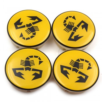 Gzhengtong 4pcs/lot 50mm (44mm) Yellow Scorption Car Styling Wheel Hub Center Caps Emblem For Barchetta Multipla Punto Seicento