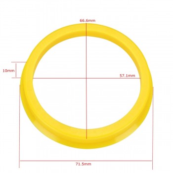 4Pcs Plastic Wheel Centric Spigot Ring 66.6mm - 57.1mm Spacers Hub For VW For Audi For Skoda For Seat Yellow Wheel Hub Centric