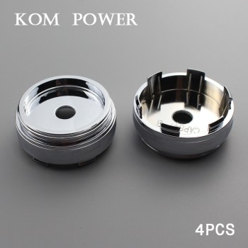 KOM 4pcs 60/56mm clip black amp; chrome wheel center cap for rims cover dust-proof cap volk logo emblem rays racing stickers