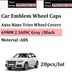 Auto Wheel Covers label 69mm for AUDI A1 A2 A3 A4 A5 A6 A7 A8 Q1 Q3 Q5 Q7 Car Emblem Badge Wheel Center Caps ABS covers 20pcs