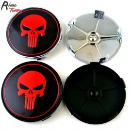 Rhino Tuning 69mm 4PC The Punisher Car Wheel Center Cap Emblem Red Skull Hub Cap For E60 E61 E92 E71 634