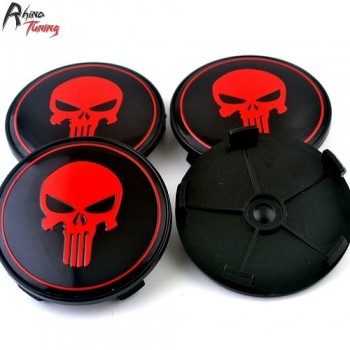 Rhino Tuning 69mm 4PC The Punisher Car Wheel Center Cap Emblem Red Skull Hub Cap For E60 E61 E92 E71 634