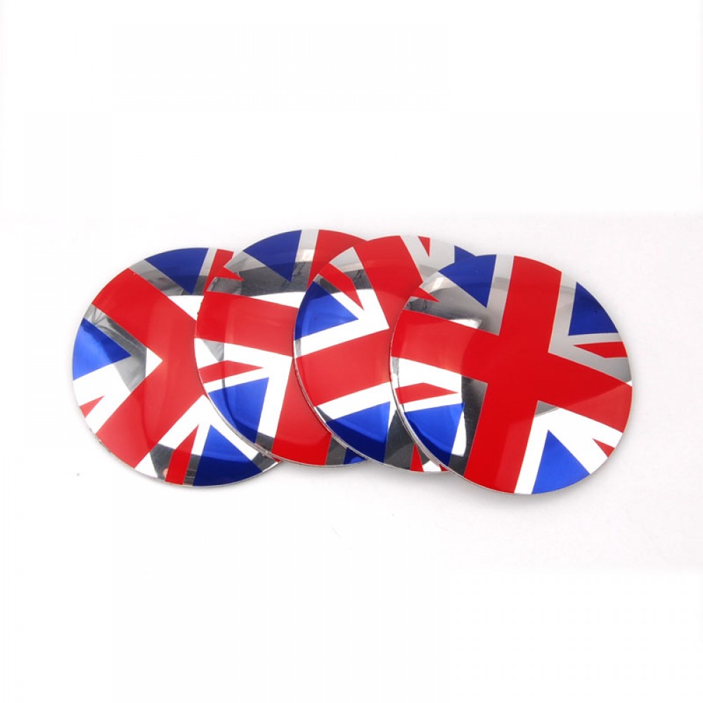 4PCS 52mm Union Jack Car Wheel Center Hub Cap Badge Emblem Stickers for Mini cooper