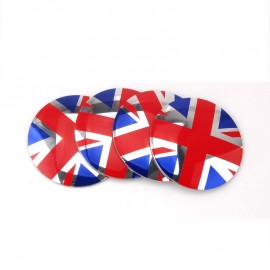 4PCS 52mm Union Jack Car Wheel Center Hub Cap Badge Emblem Stickers for Mini cooper