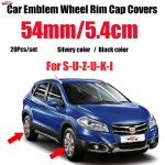 20PCS/SET Car Accessorie for Swift Alto SX4 Jimnty Silvery/Black 54MM Wheel Center Cap Wheel Rim Badge Emblem Covers Chrome