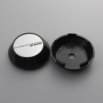 KOM 65mm wheels center cap with blank sticker rim trim hub cap for work emotion vs-xx set of 4 chrome / black clip 2.36 inch/60m