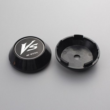 KOM 65mm wheels center cap with blank sticker rim trim hub cap for work emotion vs-xx set of 4 chrome / black clip 2.36 inch/60m