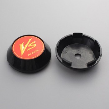 KOM 65mm wheels center cap with blank sticker rim trim hub cap for work emotion vs-xx set of 4 chrome / black clip 2.36 inch/60m