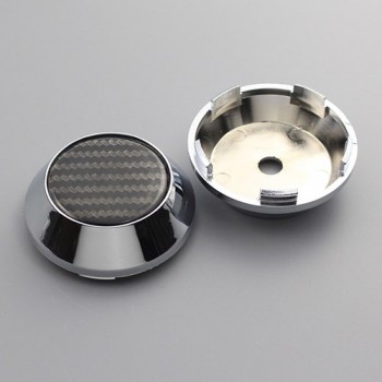 KOM 65mm wheels center cap with blank sticker rim trim hub cap for work emotion vs-xx set of 4 chrome / black clip 2.36 inch/60m