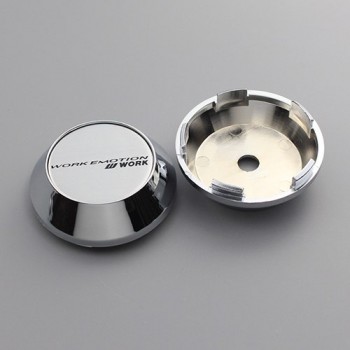 KOM 65mm wheels center cap with blank sticker rim trim hub cap for work emotion vs-xx set of 4 chrome / black clip 2.36 inch/60m