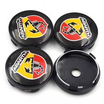 Gzhengtong 4pcs/lot 60mm Abarth and 500 Car Emblem Wheel Center Hub Cap Wheel Badge Covers for 124 125 125 500 695 OT2000 Coupe