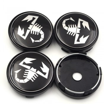 Gzhengtong 4pcs/lot 60mm Abarth and 500 Car Emblem Wheel Center Hub Cap Wheel Badge Covers for 124 125 125 500 695 OT2000 Coupe