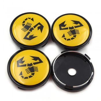 Gzhengtong 4pcs/lot 60mm Abarth and 500 Car Emblem Wheel Center Hub Cap Wheel Badge Covers for 124 125 125 500 695 OT2000 Coupe
