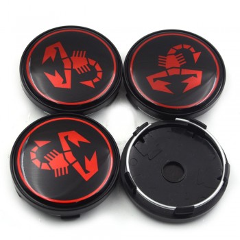 Gzhengtong 4pcs/lot 60mm Abarth and 500 Car Emblem Wheel Center Hub Cap Wheel Badge Covers for 124 125 125 500 695 OT2000 Coupe