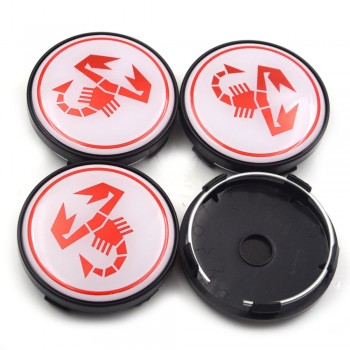 Gzhengtong 4pcs/lot 60mm Abarth and 500 Car Emblem Wheel Center Hub Cap Wheel Badge Covers for 124 125 125 500 695 OT2000 Coupe