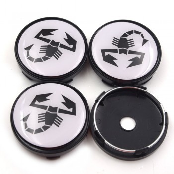 Gzhengtong 4pcs/lot 60mm Abarth and 500 Car Emblem Wheel Center Hub Cap Wheel Badge Covers for 124 125 125 500 695 OT2000 Coupe
