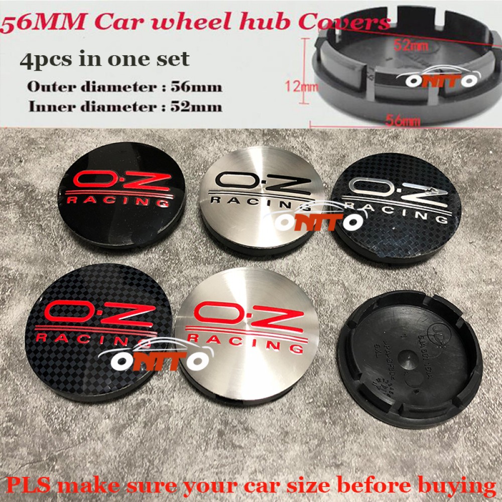 4PCS 56mm OZ OZ Racing Car logo Badge Emblem Wheel hub Caps accessories Car Stickers Modified Auto wheel center covers