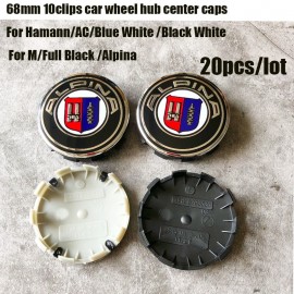 20pcs /lot 10clips car wheel hub logo cap For bmw auto wheel center emblem cover 68mm label abs badge 10pins cat-styling