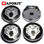 4Pcs/lot 60mm Tiger Head Car Wheel Center Hub Cap Hubcap Emblem Badge Decal for Jaguar Audi BMW Nissan Toyota Mazda Car Styling