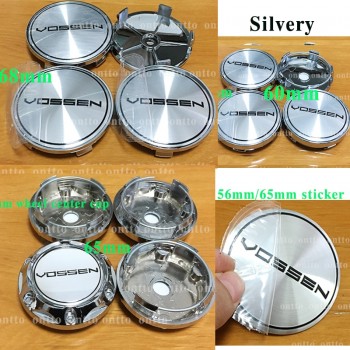 4PC Auto Decal silvery 68mm 65mm 60MM wheel center cap For VOSSEN Sticker Emblem Badge 56mm 65mm Wheel Covers Hub Caps Sticker
