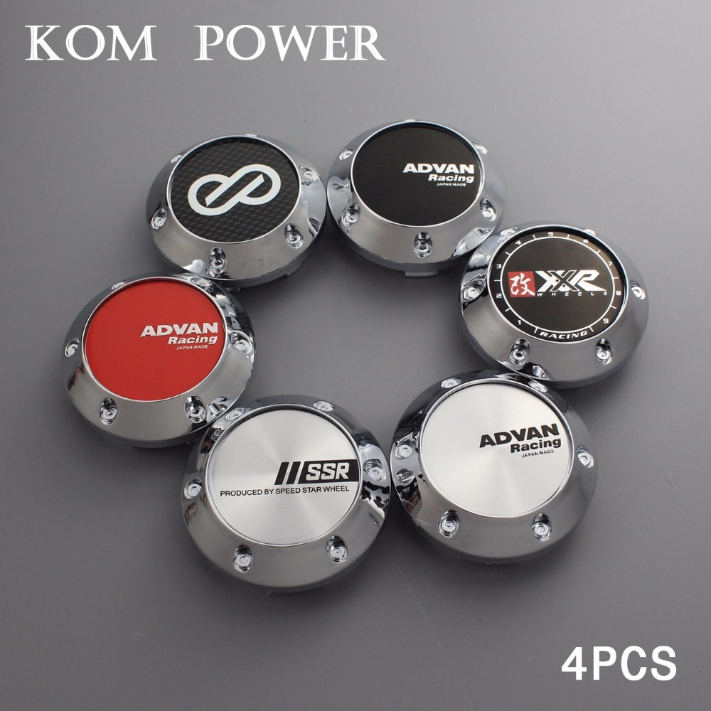 KOM set of 4 64.5mm enkei center cap advan racing wheels rims trim cover cap with ssr sign xxr logo sticker clip 56mm/2.2 inch