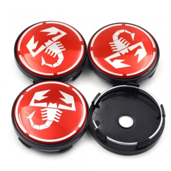 Gzhengtong 4pcs/lot 60mm Red Scorpion Auto Wheel Center Badge Universal Car Wheel Hubs Caps Emblem Abarth Wheel Center Caps