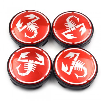 Gzhengtong 4pcs/lot 60mm Red Scorpion Auto Wheel Center Badge Universal Car Wheel Hubs Caps Emblem Abarth Wheel Center Caps