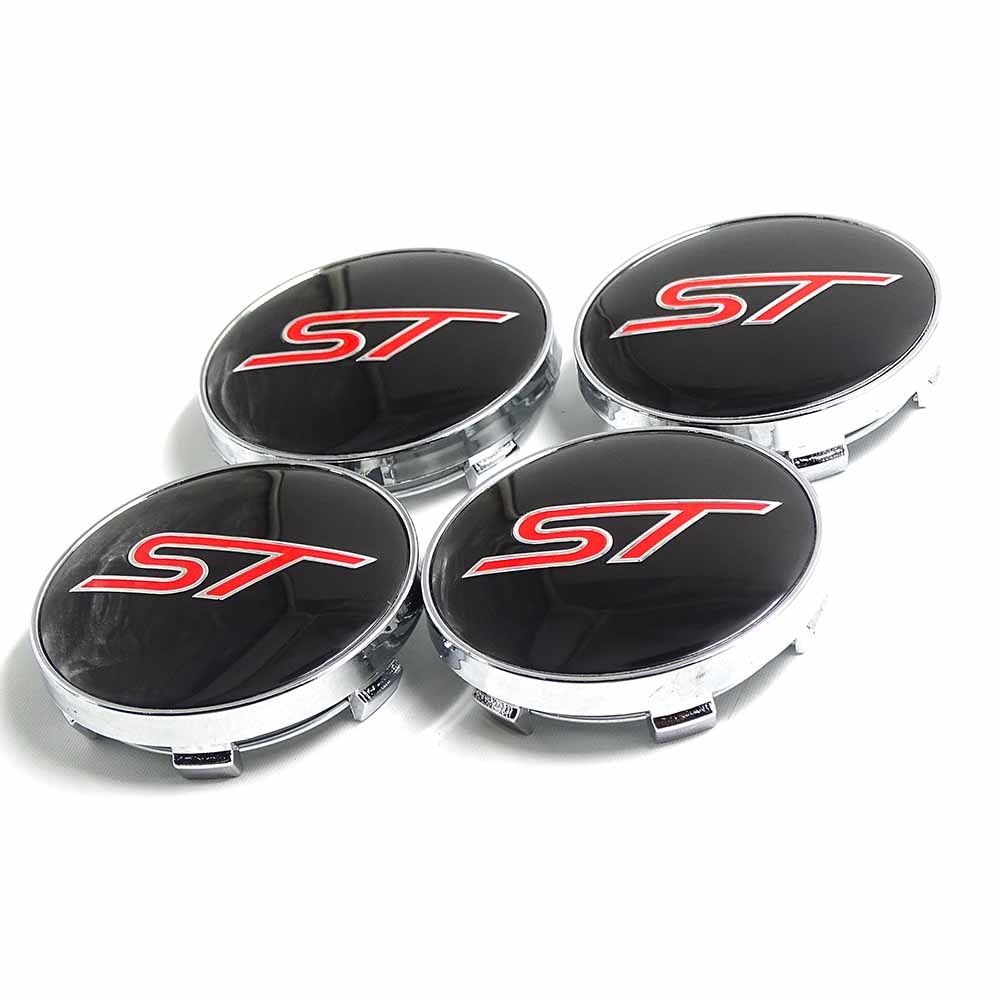 4pcs/lot 56mm /  60mm Blue ST Car Wheel Hub Center Cover Caps Emblem Logo Badge For Ford Focus 2 3 Fiesta Fusion Mondeo Escap