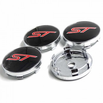 4pcs/lot 56mm /  60mm Blue ST Car Wheel Hub Center Cover Caps Emblem Logo Badge For Ford Focus 2 3 Fiesta Fusion Mondeo Escap