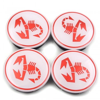 Gzhengtong 4pcs/lot 50mm (44mm) For 500 Abarth Wheel Hub Center Cap Rims for Fiat Abarth Marea Multipla Punto White Scorpion