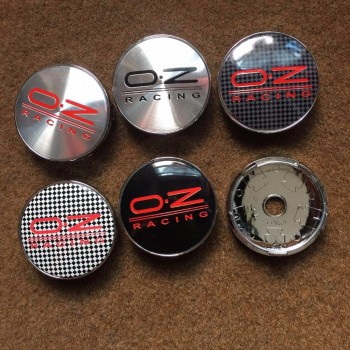 4pcs 60mm Black Silver O.Z OZ RACING Emblem Car Wheel Center Hubs Caps For Bora Golf MK5 MK6 413