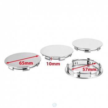 Silvery White No Logo Hub Cap Car Wheel Cover Premium Stylish Wheel Hub Cover Wheel Center Cap Car Styling for 65mm-57mm