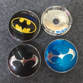 4pcs 60mm Batman Car emblem Wheel Center Hub Cap Rim Badge cover styling Black amp; Blueamp; yellow