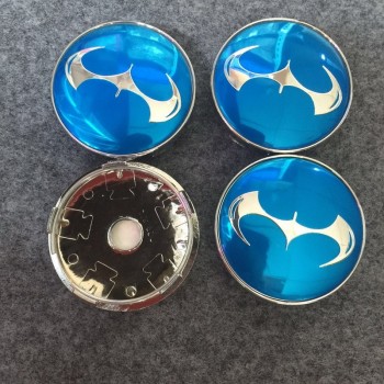 4pcs 60mm Batman Car emblem Wheel Center Hub Cap Rim Badge cover styling Black amp; Blueamp; yellow